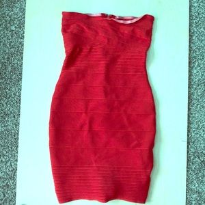 Red Strapless Dress
